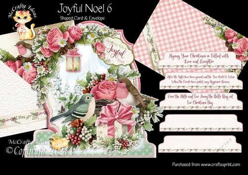 Joyful Noel 6 Shaped 6x6 Card & Envelope Kit