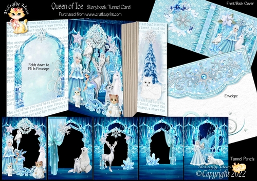 Queen of Ice  Storybook Pop Up Tunnel Card & Envelope Kit