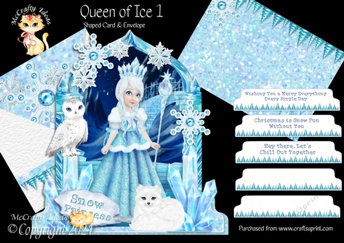 Queen of Ice 1 Shaped 6x6 Card & Envelope Kit