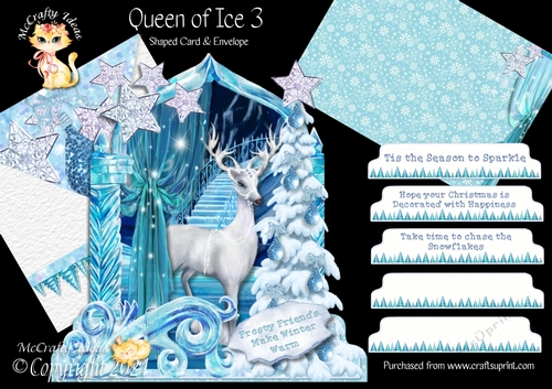 Queen of Ice 3 Shaped 6x6 Card & Envelope Kit