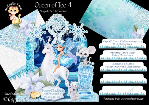 Queen of Ice 4 Shaped 6x6 Card & Envelope Kit
