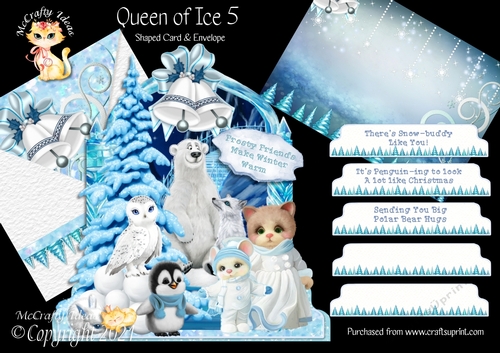 Queen of Ice 5 Shaped 6x6 Card & Envelope Kit