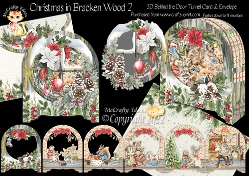 Christmas in Bracken Wood 2 Behind the Door Tunnel Card
