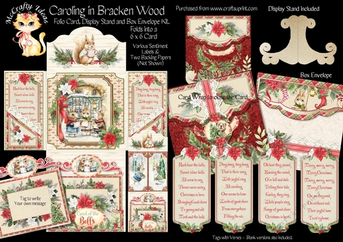 Caroling in Bracken Wood Folio Card
