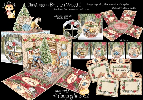 Christmas in Bracken Wood 1 Exploding Box Room for a Surprise Kit