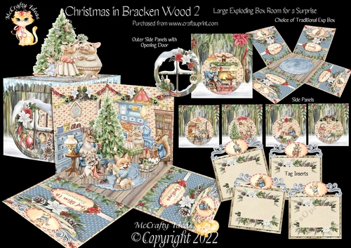 Christmas in Bracken Wood 2 Exploding Box Room for a Surprise Kit