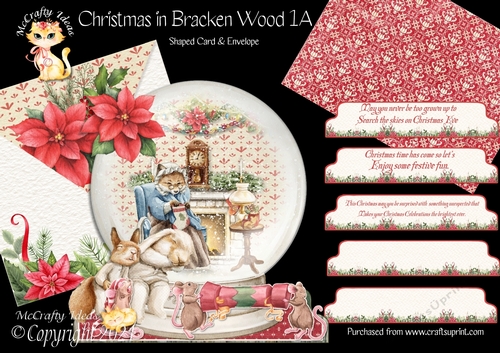 Christmas in Bracken Wood 1A Shaped 6x6 Card & Envelope Kit