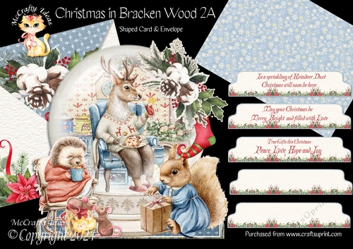 Christmas in Bracken Wood 2A Shaped 6x6 Card & Envelope Kit