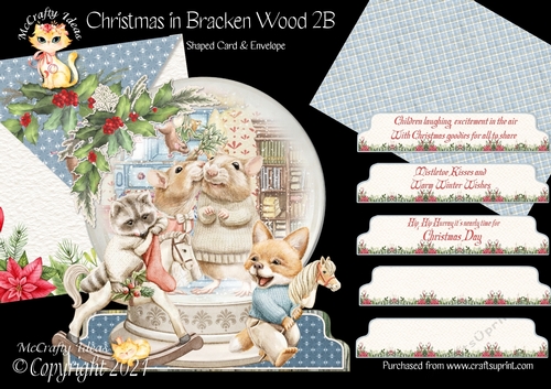 Christmas in Bracken Wood 2B Shaped 6x6 Card & Envelope Kit
