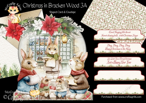 Christmas in Bracken Wood 3A Shaped 6x6 Card & Envelope Kit