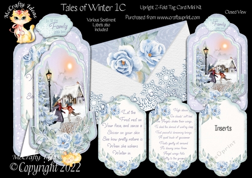 Tales of Winter 1C - Upright Z-fold Tag Card Mini Kit