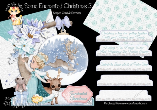 Some Enchanted Christmas 5 Shaped 6x6 Card & Envelope Kit