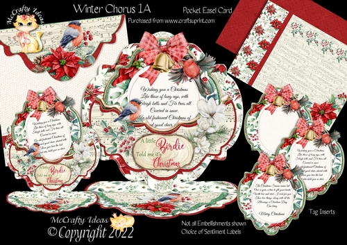 Winter Chorus 1A Pocket Easel Card