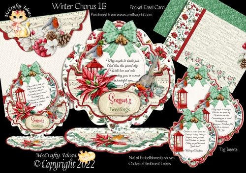Winter Chorus 1B Pocket Easel Card