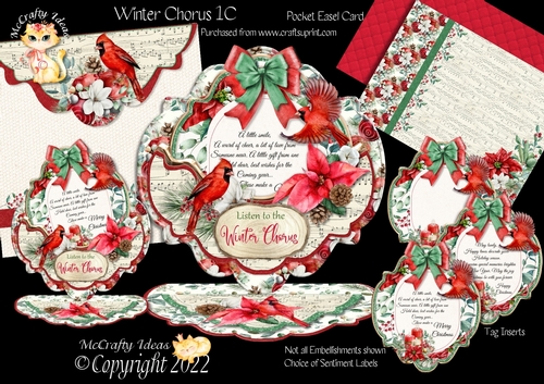 Winter Chorus 1C Pocket Easel Card