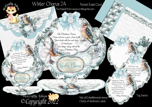 Winter Chorus 2A Pocket Easel Card