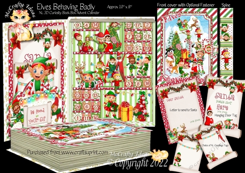 Elves Behaving Badly - XL 3D Curiosity Book Box Advent Calendar