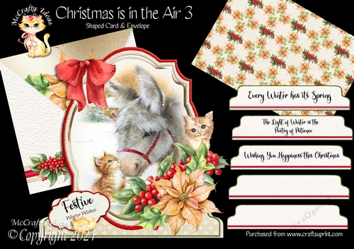 Christmas is in the Air 3 Shaped 6x6 Card & Envelope Kit