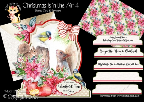 Christmas is in the Air 4 Shaped 6x6 Card & Envelope Kit