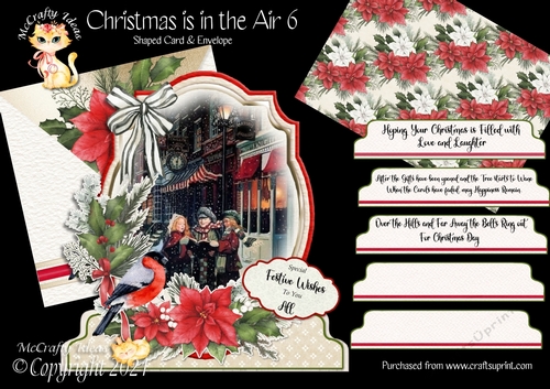 Christmas is in the Air 6 Shaped 6x6 Card & Envelope Kit