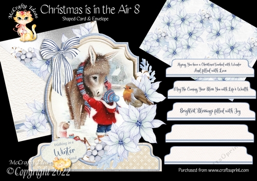 Christmas is in the Air 8 Shaped 6x6 Card & Envelope Kit