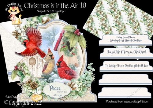 Christmas is in the Air 10 Shaped 6x6 Card & Envelope Kit