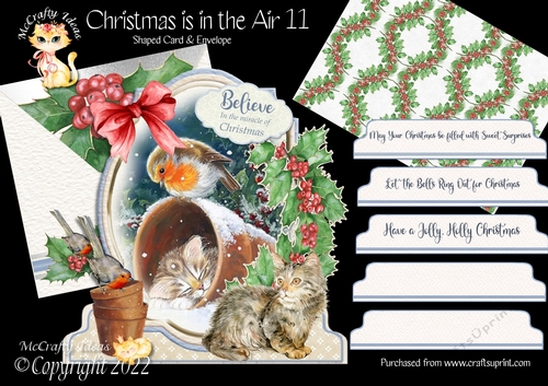 Christmas is in the Air 11 Shaped 6x6 Card & Envelope Kit