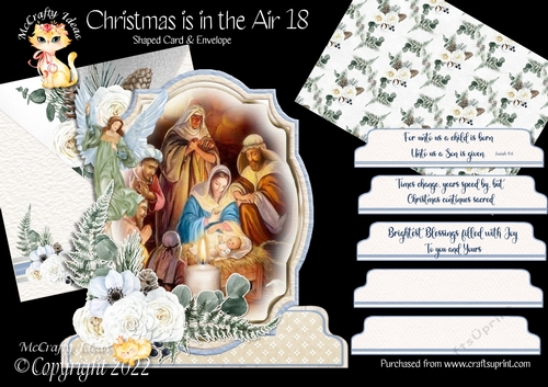 Christmas is in the Air 18 Shaped 6x6 Card & Envelope Kit