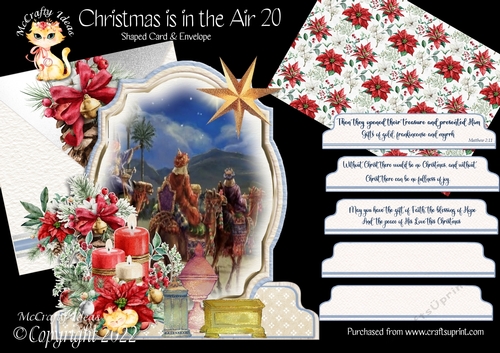 Christmas is in the Air 20 Shaped 6x6 Card & Envelope Kit