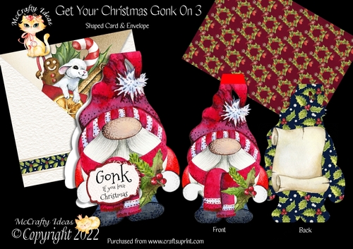 Get Your Christmas Gonk On 3 Shaped Card Mini Kit