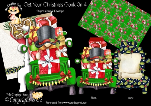 Get Your Christmas Gonk On 4 Shaped Card Mini Kit