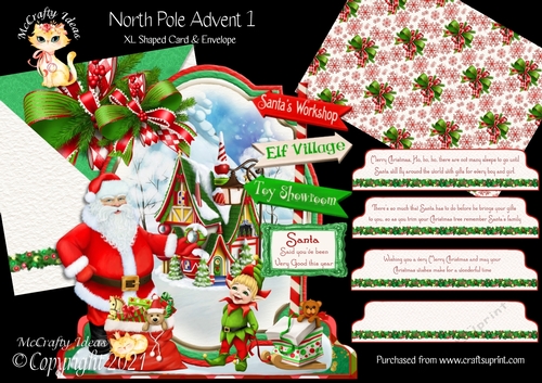 North Pole Advent 1 XL Shaped Card Kit