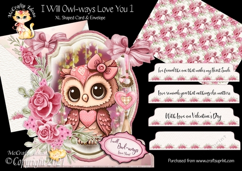 I Will Owl-ways Love You 1 XL Shaped Card Kit