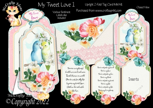 My Tweet Love 1 - Upright Z-fold Tag Card Mini Kit