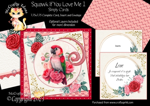 Squawk if You Love Me! 1  7.75x7.75 Simply Cards 