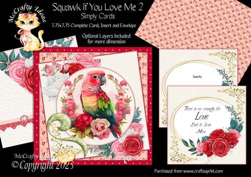 Squawk if You Love Me! 2  7.75x7.75 Simply Cards 