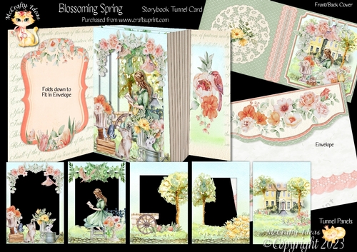 Blossoming Spring Storybook Tunnel Card