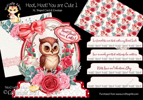 Hoot, Hoot! You are Cute 1 XL Shaped Card Kit