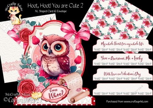 Hoot, Hoot! You are Cute 2 XL Shaped Card Kit