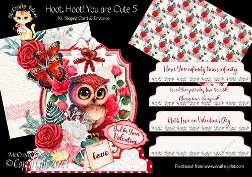 Hoot, Hoot! You are Cute 5 XL Shaped Card Kit