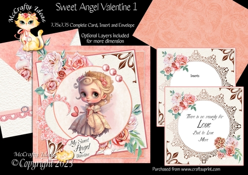 Sweet Angel Valentine 1  7.75x7.75 Simply Cards 
