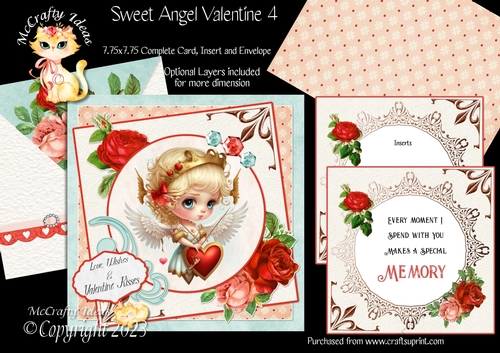 Sweet Angel Valentine 4  7.75x7.75 Simply Cards 