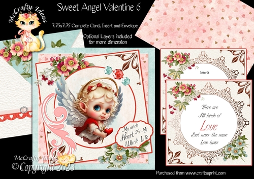 Sweet Angel Valentine 6  7.75x7.75 Simply Cards 