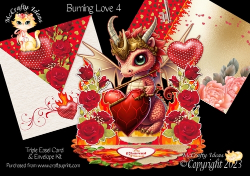 Burning Love 4 Triple Easel Card Kit