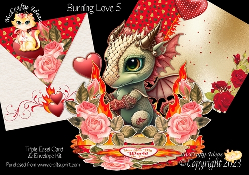 Burning Love 5 Triple Easel Card Kit