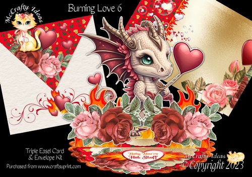 Burning Love 6 Triple Easel Card Kit