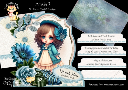 Amelia 3 XL Shaped Card Kit