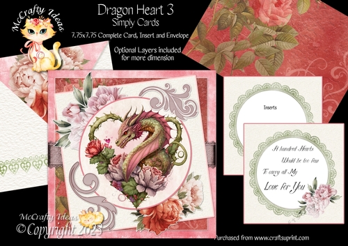 Dragon Heart 3  7.75x7.75 Simply Cards 