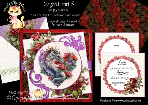 Dragon Heart 5  7.75x7.75 Simply Cards 