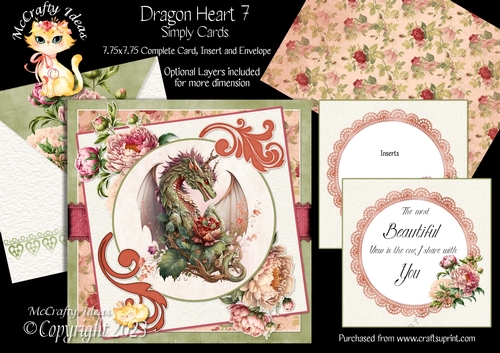 Dragon Heart 7  7.75x7.75 Simply Cards 